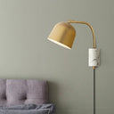 Modern Domed Wall Sconce With Metal Shade And 1 Head In White/Blue/Brass Brass