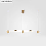 Modern Drum Aluminum Island Pendant Ceiling Light Fixture In Black/Gold With Warm/White Lighting