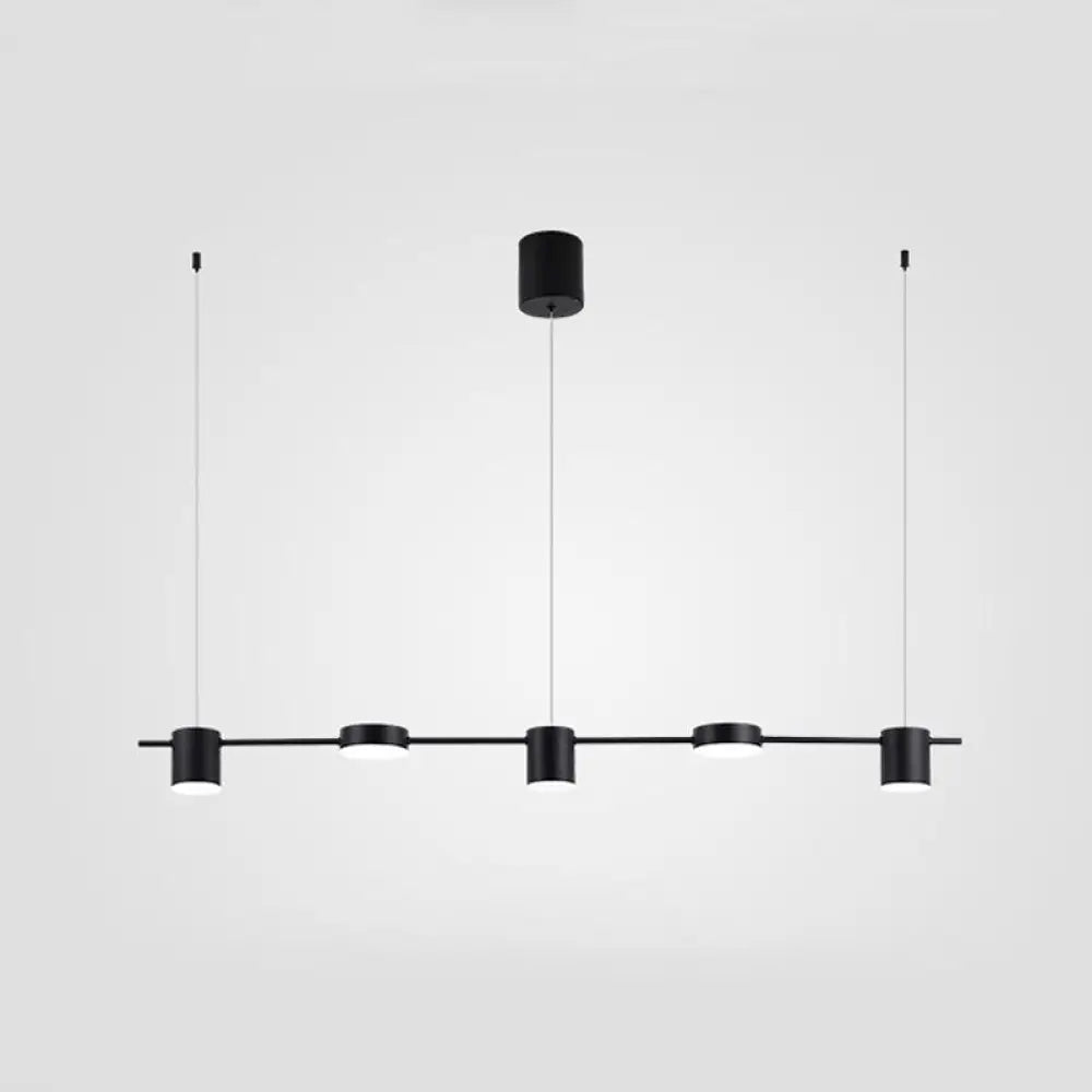 Modern Drum Aluminum Island Pendant Ceiling Light Fixture In Black/Gold With Warm/White Lighting