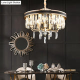 Modern Drum Ceiling Light Gold Chandelier Crystal Block 7/9 Lights 18’’/21.5’’ Wide