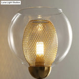 Modern Dual Cup Wall Sconce With Clear Glass And Metallic Finish In Black/Gold