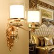 Modern Dual Cylinder 2-Light Gold Wall Sconce With Clear And Frosted Glass