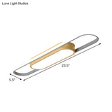 Modern Dual Ellipse Wood Led Flushmount Ceiling Lamp - 16’/23.5’/31.5’ White With Warm/White Light