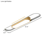 Modern Dual Ellipse Wood Led Flushmount Ceiling Lamp - 16’/23.5’/31.5’ White With Warm/White Light