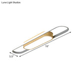 Modern Dual Ellipse Wood Led Flushmount Ceiling Lamp - 16’/23.5’/31.5’ White With Warm/White Light