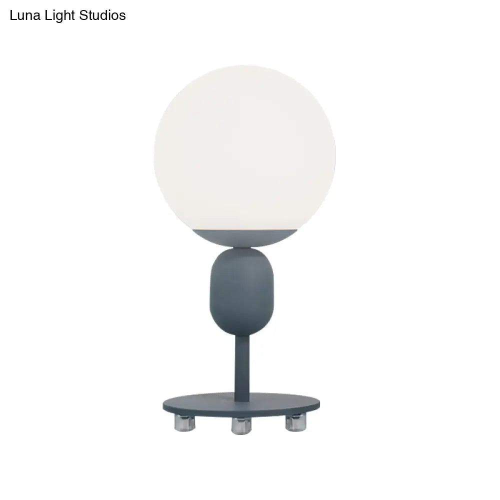 Modern Eye-Caring Desk Light With Orb Shade - Perfect For Childs Bedroom