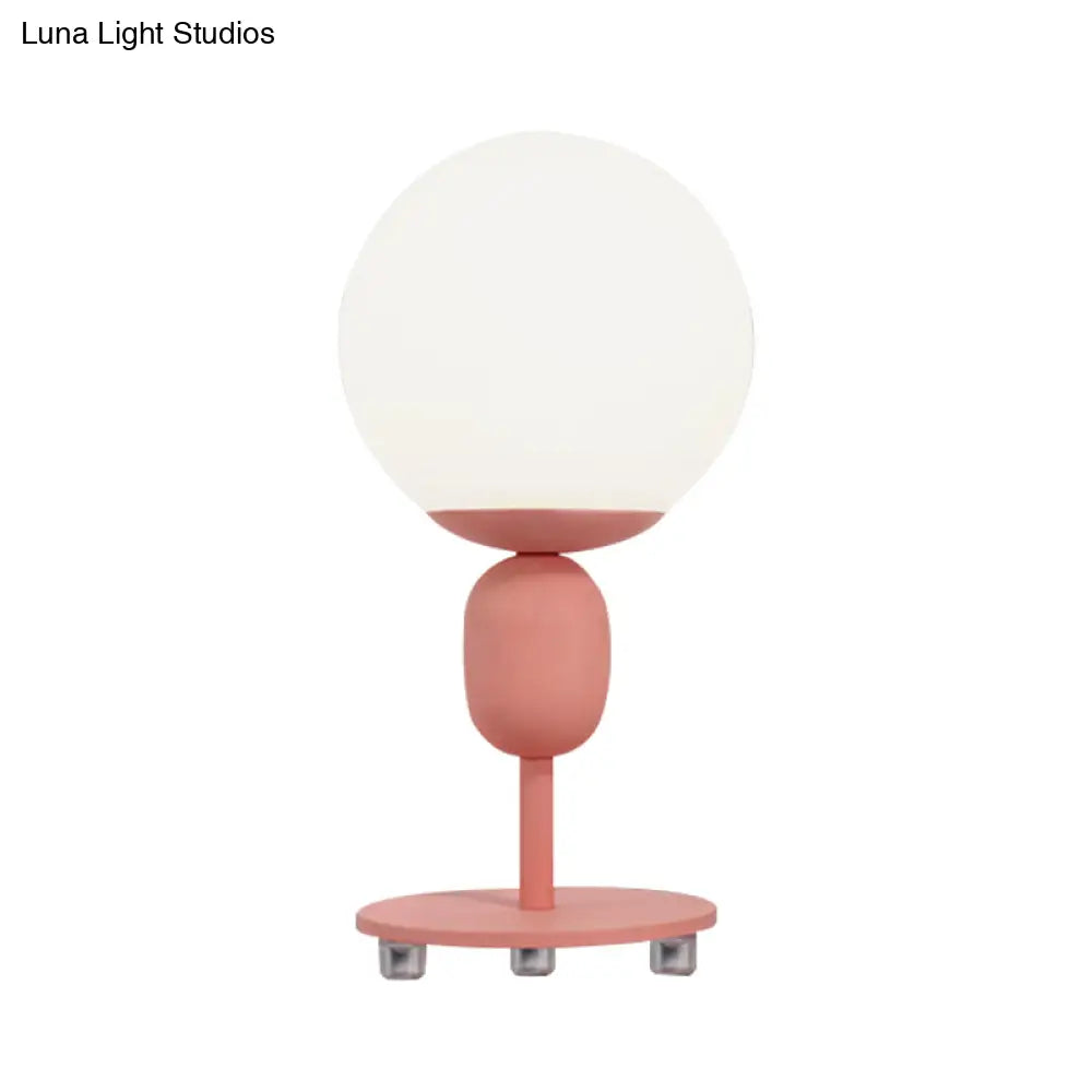 Modern Eye-Caring Desk Light With Orb Shade - Perfect For Childs Bedroom
