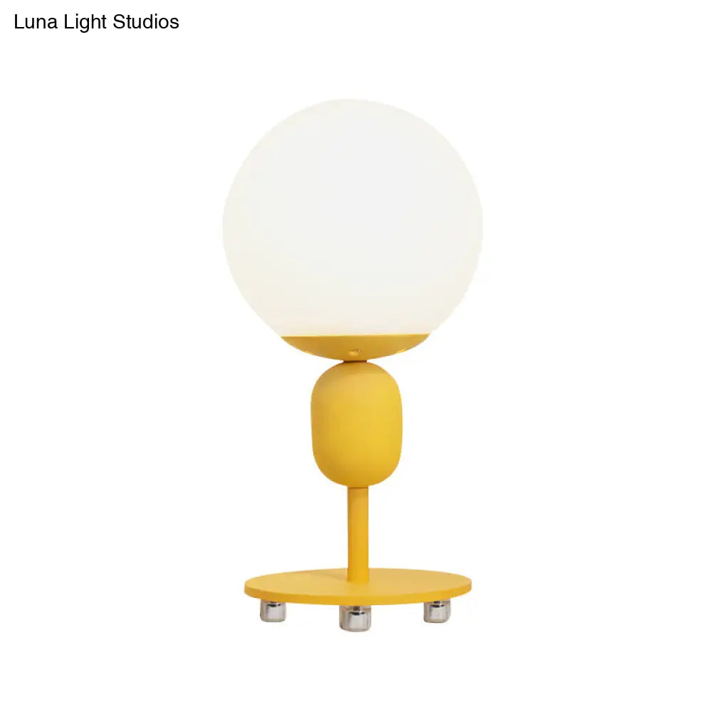 Modern Eye-Caring Desk Light With Orb Shade - Perfect For Childs Bedroom