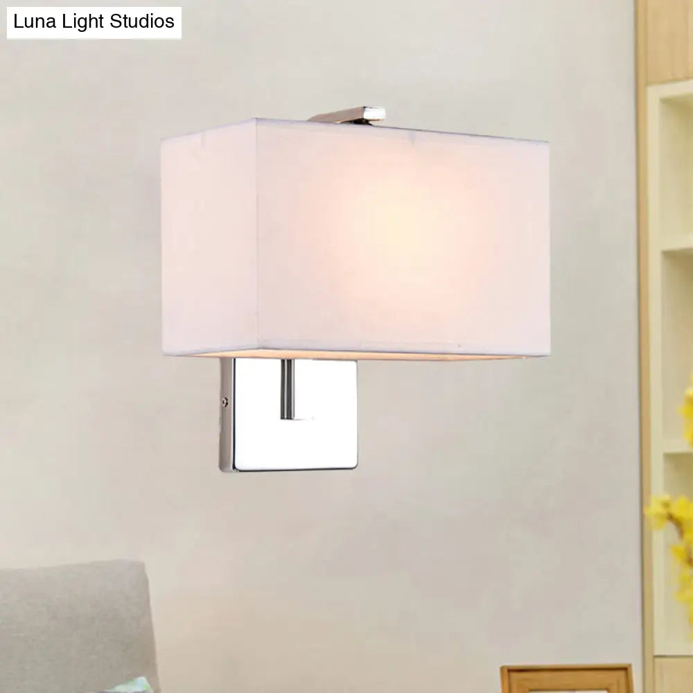Modern Fabric Led Wall Sconce In Chrome - Stylish Lighting For Living Room