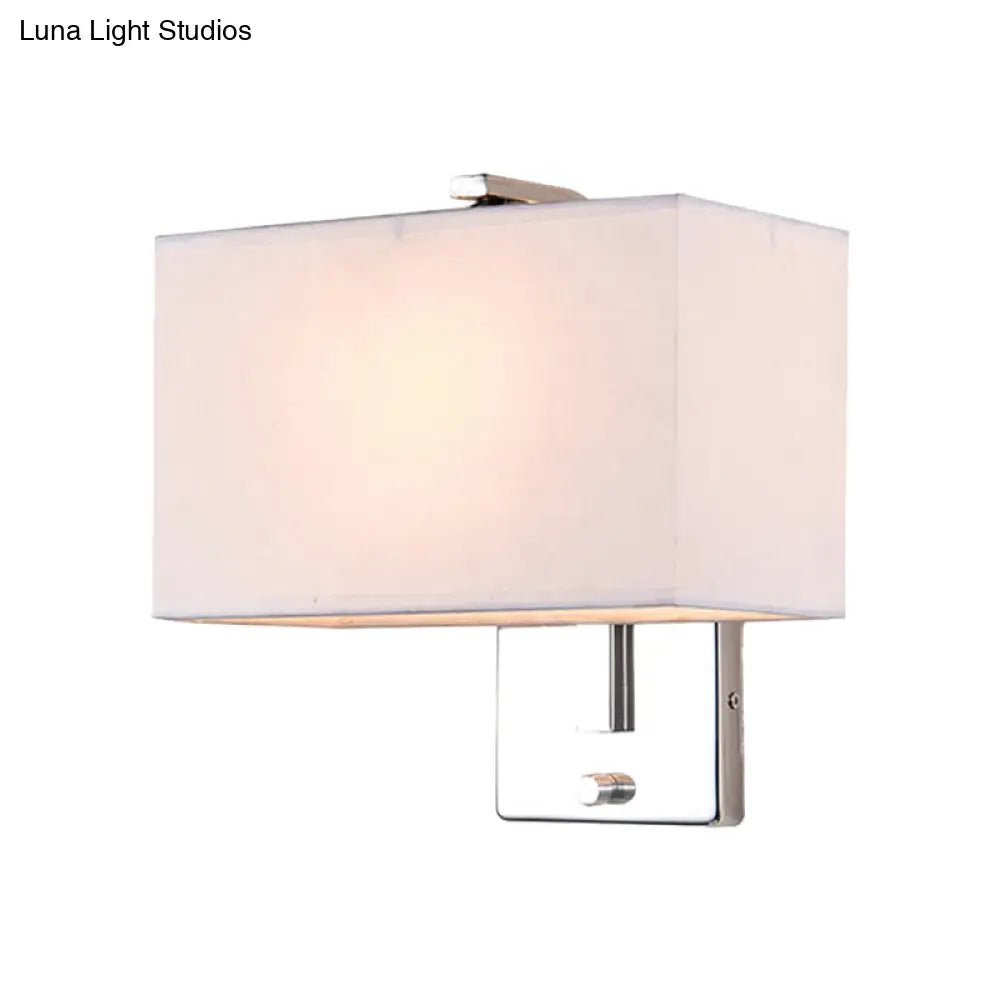 Modern Fabric Led Wall Sconce In Chrome - Stylish Lighting For Living Room