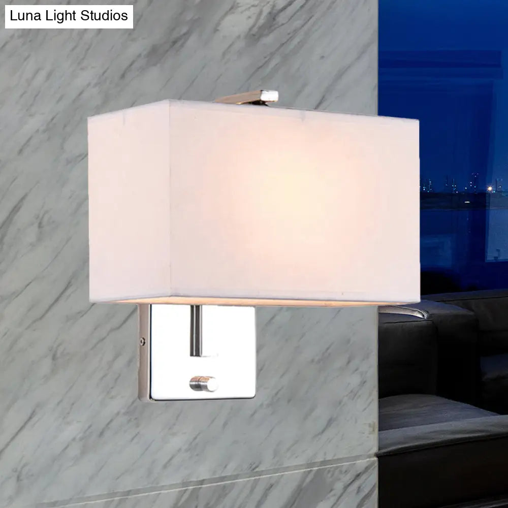 Modern Fabric Led Wall Sconce In Chrome - Stylish Lighting For Living Room