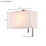 Modern Fabric Led Wall Sconce In Chrome - Stylish Lighting For Living Room