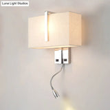 Modern Fabric Led Wall Sconce In Chrome - Stylish Lighting For Living Room