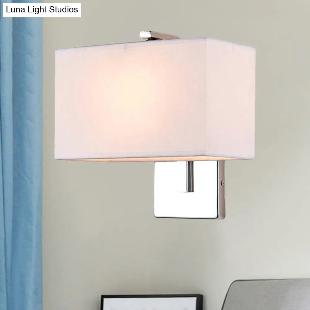 Modern Fabric Led Wall Sconce In Chrome - Stylish Lighting For Living Room