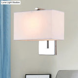 Modern Fabric Led Wall Sconce In Chrome - Stylish Lighting For Living Room
