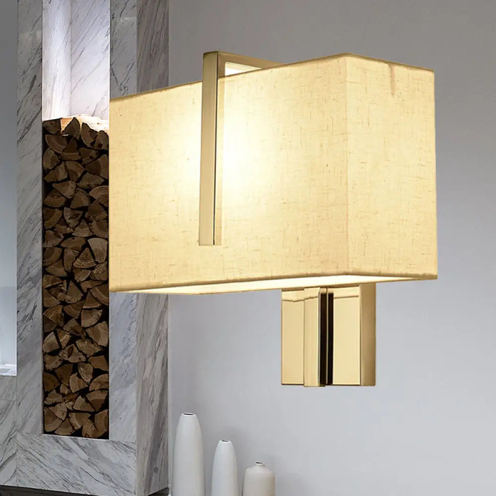 Modern Fabric Led Wall Sconce In Chrome - Stylish Lighting For Living Room / C