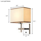 Modern Fabric Led Wall Sconce Lighting With Adjustable Spotlight Chrome Finish