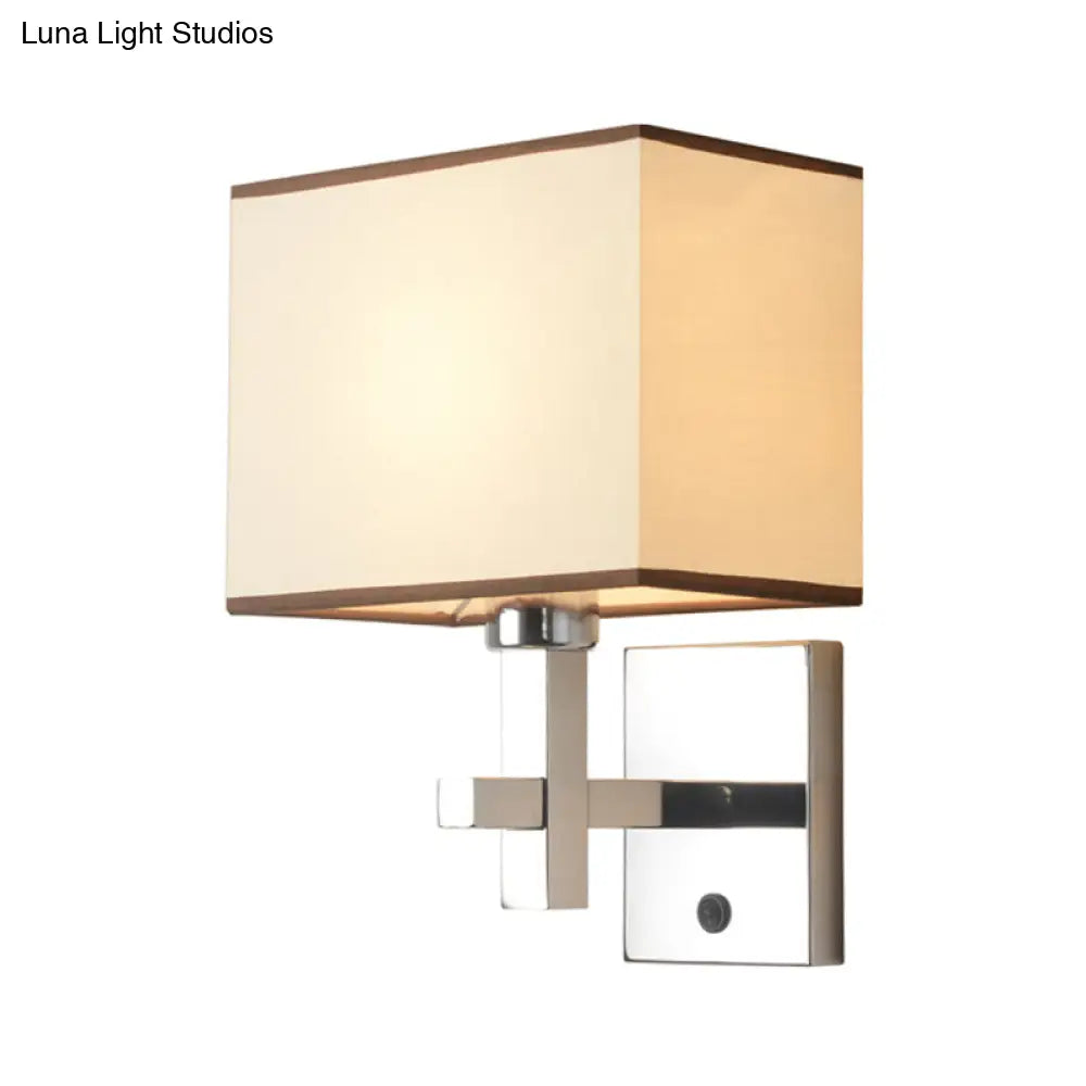 Modern Fabric Led Wall Sconce Lighting With Adjustable Spotlight Chrome Finish