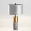 Modern Fabric Straight-Side Shade Night Lamp For Bedroom - 1 Head Black/Grey/White Table Stand Light