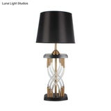 Modern Flare Crystal Table Lamp With Gold Accent - Ideal For Study And Reading