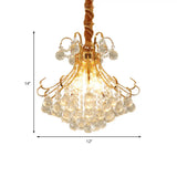 Modern Flared Crystal Ball Chandelier Ceiling Light With 3/4 Lights Gold Finish 12/16/21.5 Wide