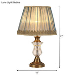 Modern Flared Fabric Desk Lamp With Metallic Base - 1 Head Gold Table Light