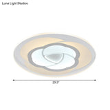 Modern Floral Flushmount Led Ceiling Light In Warm/White 16’/19.5’/23.5’ Wide