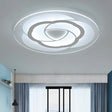 Modern Floral Flushmount Led Ceiling Light In Warm/White 16’/19.5’/23.5’ Wide White / 16’