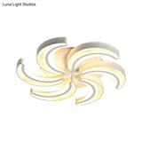 Modern Flower Flush Mount Led Ceiling Light In White For Hotels