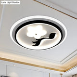 Modern Flower - Inspired Black Acrylic Led Flush Mount Light For Bedroom (Customizable In 15 Days)