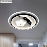 Modern Flower - Inspired Black Acrylic Led Flush Mount Light For Bedroom (Customizable In 15 Days)