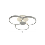 Modern Flower Metal Led Ceiling Light In 18/21.5 - Black/White With Warm/White/Natural Options