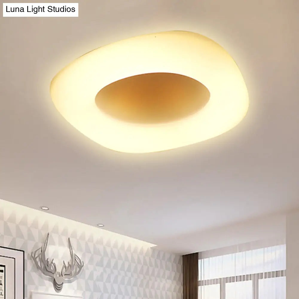 Modern Flush Ceiling Light: Circle/Square Acrylic Led Lamp For Porch And Bathroom