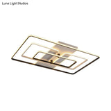 Modern Flush Mount Acrylic Frame With Led Lighting - Rectangle White/Black Warm/White Light