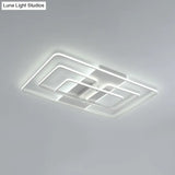 Modern Flush Mount Acrylic Frame With Led Lighting - Rectangle White/Black Warm/White Light