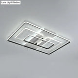 Modern Flush Mount Acrylic Frame With Led Lighting - Rectangle White/Black Warm/White Light
