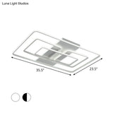 Modern Flush Mount Acrylic Frame With Led Lighting - Rectangle White/Black Warm/White Light