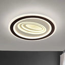 Modern Flush Mount Ceiling Light With Acrylic Led Black & White 3-Gear Settings Black-White