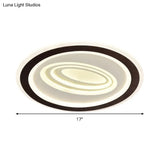 Modern Flush Mount Ceiling Light With Acrylic Led Black & White 3-Gear Settings