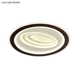 Modern Flush Mount Ceiling Light With Acrylic Led Black & White 3-Gear Settings