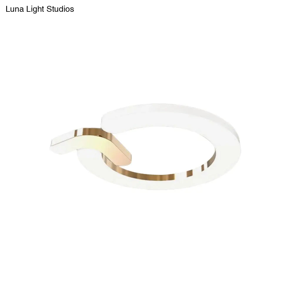 Modern Flush Mount Led Ceiling Lamp In Gold - Simple Circle Design 16’/23.5’ Metallic Finish