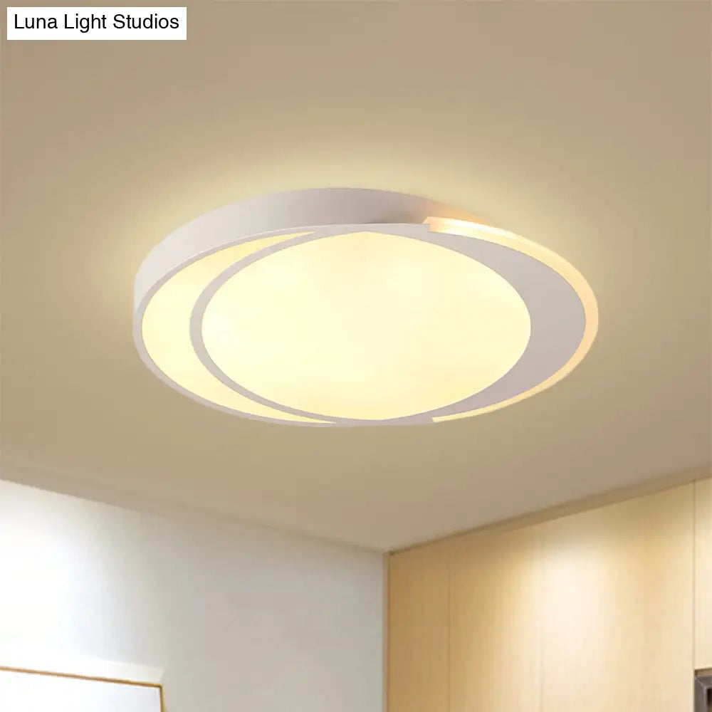 Modern Flush Mount Led Ceiling Light In White - Warm/White Lighting Square/Round Design