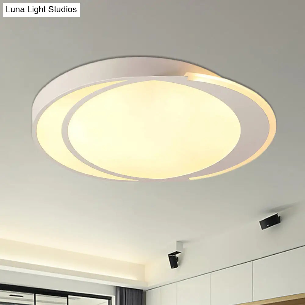 Modern Flush Mount Led Ceiling Light In White - Warm/White Lighting Square/Round Design