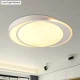 Modern Flush Mount Led Ceiling Light In White - Warm/White Lighting Square/Round Design