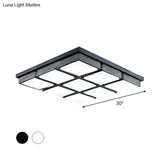 Modern Flush Mount Light With Acrylic Panels - Black/White 6/9 Lights Warm/White Living Room