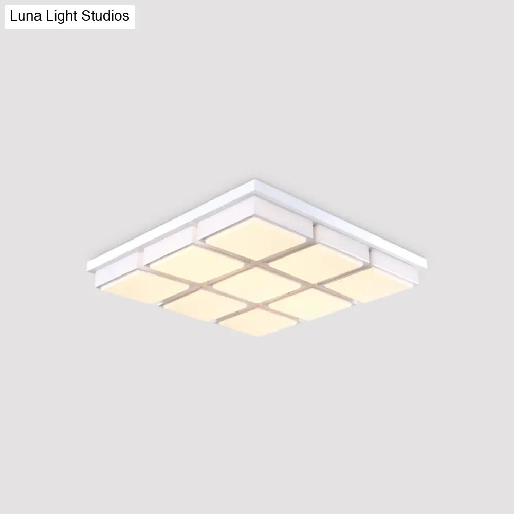 Modern Flush Mount Light With Acrylic Panels - Black/White 6/9 Lights Warm/White Living Room