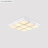 Modern Flush Mount Light With Acrylic Panels - Black/White 6/9 Lights Warm/White Living Room