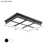 Modern Flush Mount Light With Acrylic Panels - Black/White 6/9 Lights Warm/White Living Room