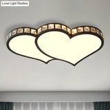 Modern Flushmount Ceiling Light With Crystal Accents And Frosted Diffuser - Black/Gold Led 3 Color