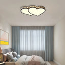 Modern Flushmount Ceiling Light With Crystal Accents And Frosted Diffuser - Black/Gold Led 3 Color
